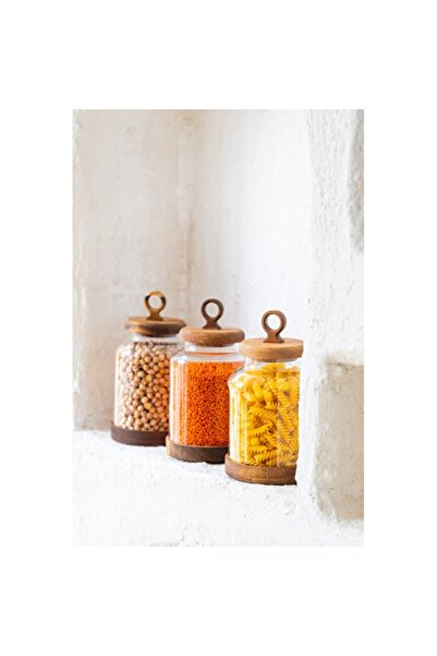 Empressco Stylish 3-Piece Acacia Glass Spice Rack Set, an Elegant Touch to Yo...