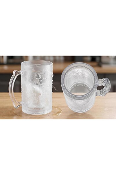 Marangozi Çift Cidarlı Jel Buz Bardak 420 ml - BPA Free Sağlıklı Dondurulabilir Soğutucu Kupa
