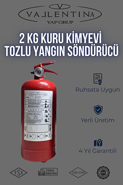 VALLENTİNA 2 KG YANGIN SÖNDÜRME CİHAZI TSE-HYB/CE BELGELİ 4 YIL GARANTİLİ (TÜ...