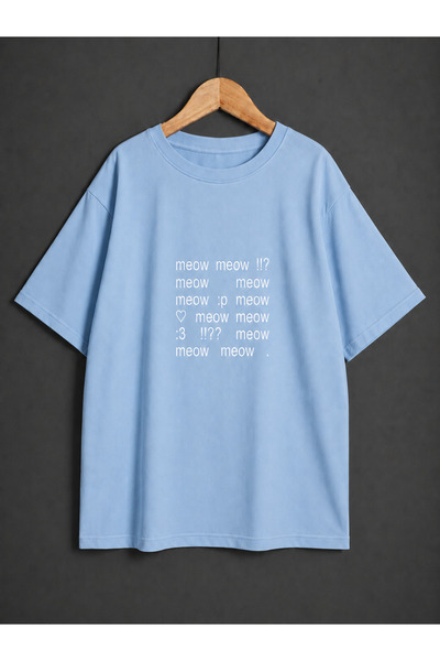 ZİYMO ΓΥΝΑΙΚΕΙΟ Y2K OVERSIZE T-SHIRT ΜΕ ΣΤΑΜΠΑ MEOW MEOW