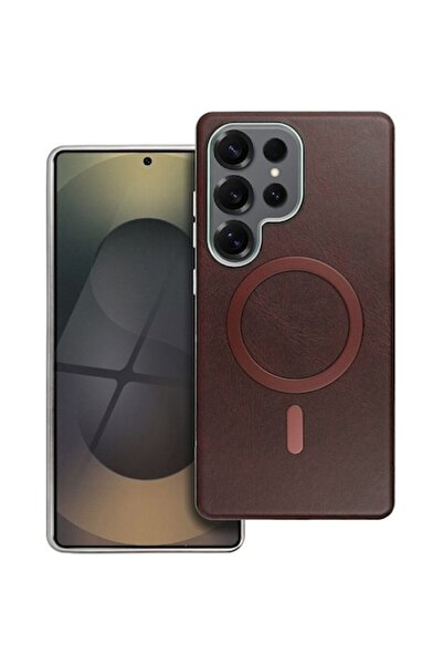 OEM Husă protecție Mag Cover compatibilă MagSafe pentru Samsung Galaxy S25, maro