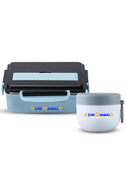 STAR BABiES - Stainless steel lunch box with mini food jar combo.