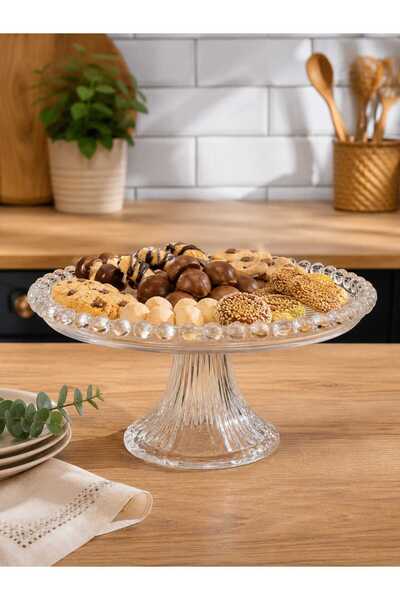 DECORS CENTER 20 cm ayaklı cam sunumluk timeles model
