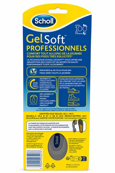 Scholl GelSoft Professional Kadın Jel Tabanlık 35,5-40,5 Gün Boyu Konfor Günlük, İş, Yürüyüş