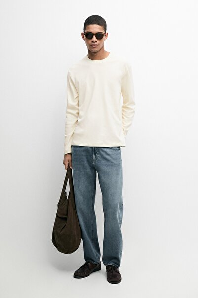 Massimo Dutti %100 pamuklu uzun kollu t-shirt