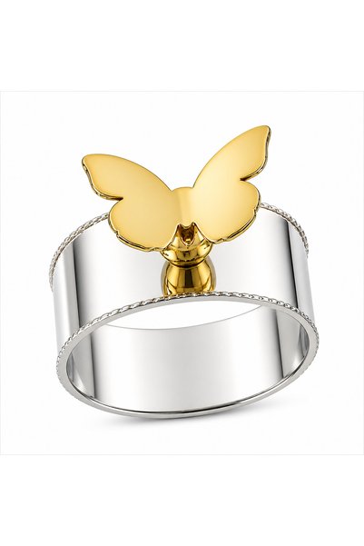 Qua Home Butterfly Peçete Yüzüğü Silver Gold 4'lü