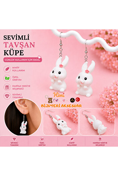 himi bijuteri aksesuar Cheerful Rabbit Animal Figure Dangle Earrings Lightwei...