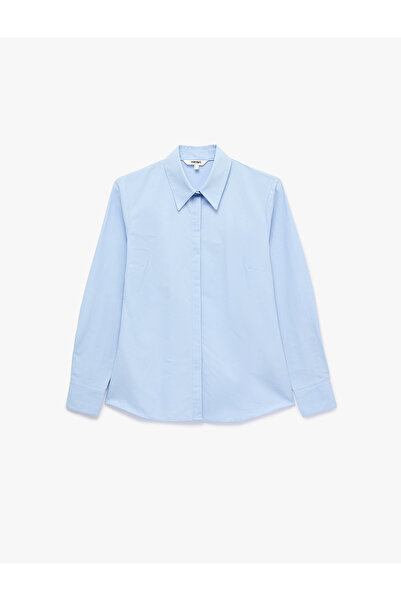 Koton Regular Fit Classic Collar Buttoned Long Sleeve Poplin Shirt