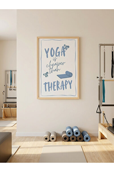 Creatick Design Reformer Pilates ve Yoga Salonu Tablosu Ham Ahşap Çerçeveli M...