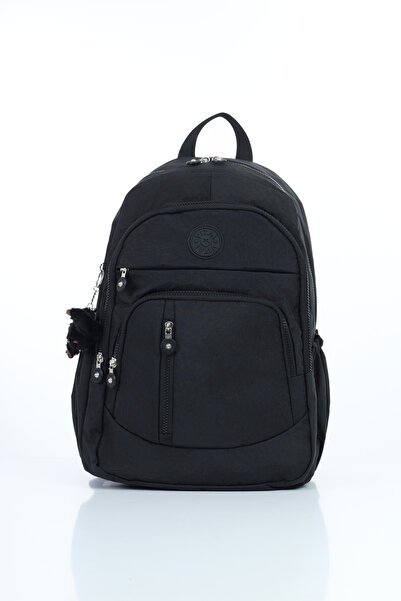 D'VERS Vital Series Waterproof Black Crinkle Fabric Multi-Compartment Casual ...