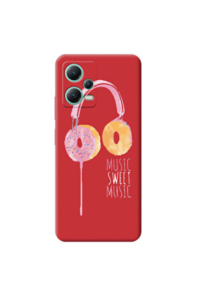Other Xiaomi Redmi Note 12 Pro 5G Donut earphone Red Colored Silicone TPU Θήκη