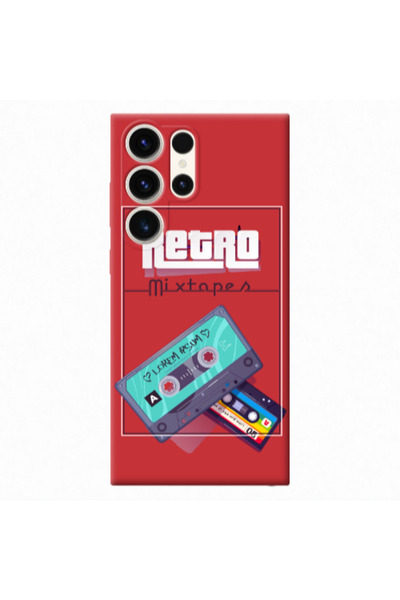 Other Samsung S24 Ultra Mixtapes Red Colored Silicone TPU Θήκη