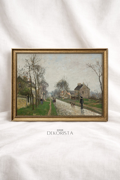 HOME DEKORİSTA Εικονογράφηση τοπίου με vintage πλαίσιο χωρίς γυαλί, καλλιτεχν...