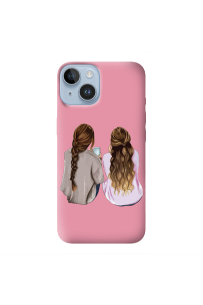 Other Apple iPhone 14 Plus Friends Pink Colored Silicone TPU Θήκη