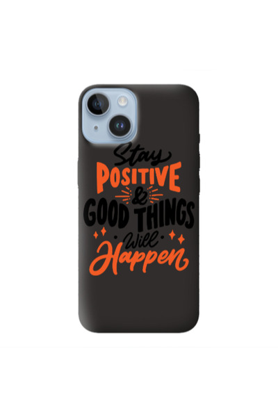 Other Apple iPhone 14 Plus Stay Positive Black Colored Silicone TPU Θήκη