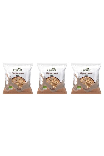 Pronat 3 x Fulgi din 5 cereale bio, 350g