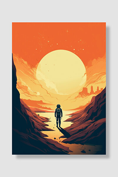 Luna Marissa Astronautski poster, narandžasti kanjon, ogromni sunčani pejzaž,...