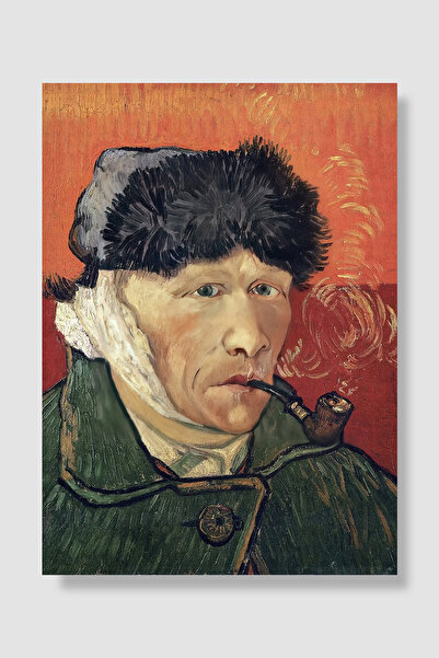 Luna Marissa Van Gogh poster - autoportret sa omotanom ušnom cevi, crvena poz...