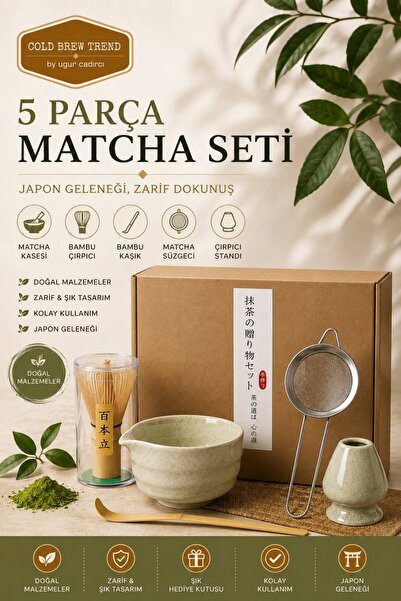 COLD BREW TREND by uğur cadırcı Matcha Set - Porcelain Whisk, Matcha Scoop, M...