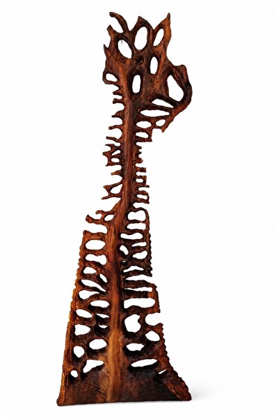 Yonga Sanat Atölyesi Masif Ceviz Ağacı El Oyması Heykel 45x135 cm, Dekoratif ...