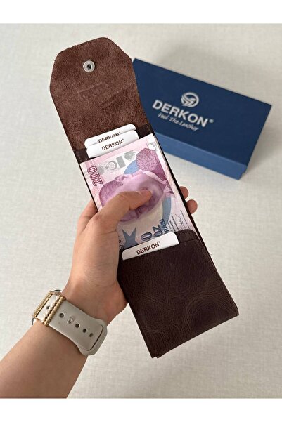 DERKON Viral Model Genuine Leather Convenient Unisex Wallet with Plenty of Ca...