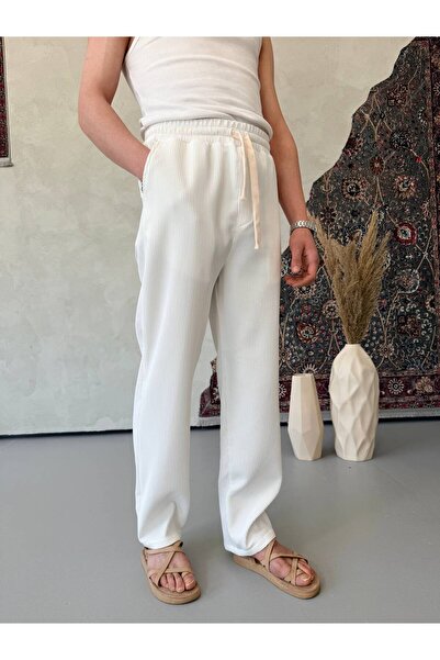 More Black Black Ribbed Baggy Trousers