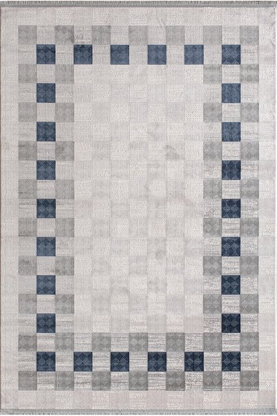 Artemis Halı Davina 09782D Krem Mavi Viskon Akrilik Salon Halısı 120 x 180