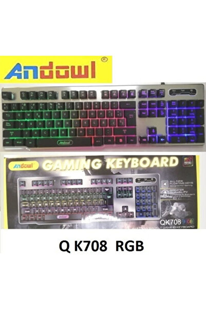 Andowl Q-K708 Πληκτρολόγιο Gaming με φωτισμό RGB Αγγλικό US
