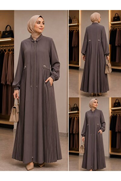 PAYİNİ 2169 Detailed Zippered Ferace, Stylish Collar, Long Sleeves, Seasonal ...