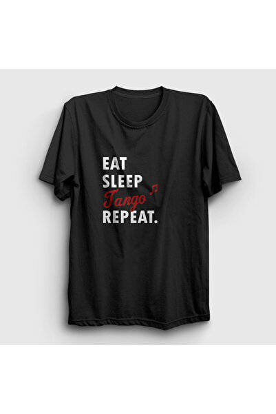 ZOKAWEAR Unisex Μαύρο T-Shirt  "Eat Sleep Tango Repeat " Δώρο για χορευτές 464zw