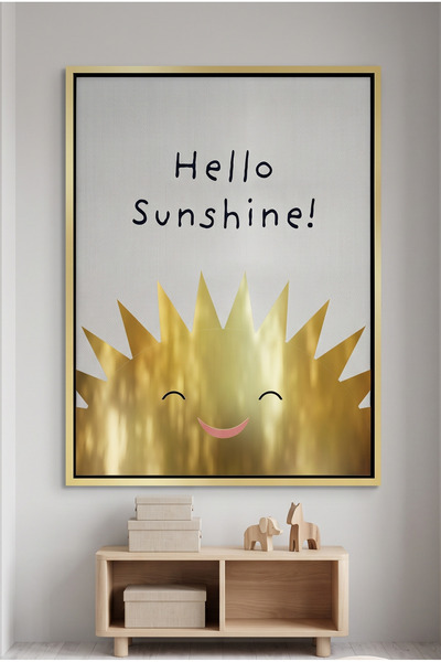 Jasmine Art Hello Sunshine! Kids Wall Art | Portrait Framed Canvas Print with...