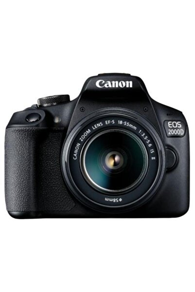 Canon EOS 2000D DSLR с EF-S 18-55mm IS II, 24.1 MP, 3-инчов LCD, Full HD, Черен