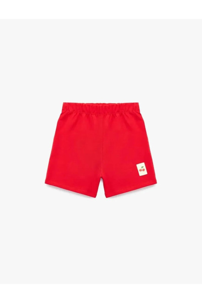 Koton Cherry Print Detailed Tie-Waist Cotton Shorts