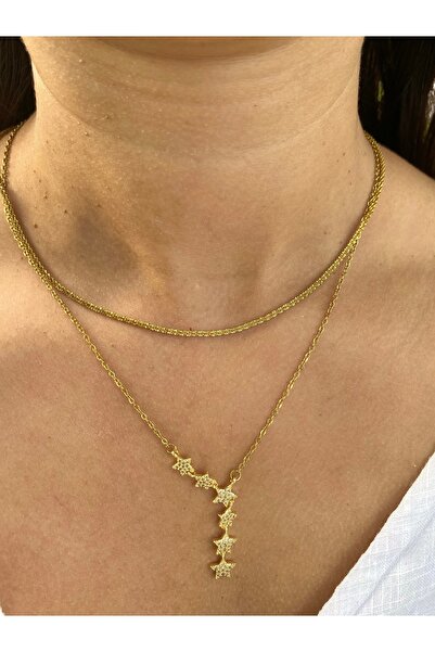 Petek Collection 2-Piece Singapore Chain Steel Necklace Combination