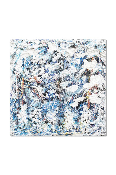 artnova Ръчно рисувана 3D картина, Стилизиран зимен пейзаж, 40x40см акрил вър...