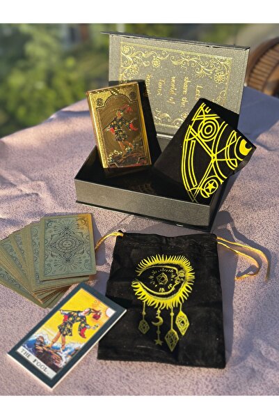 Galaksi Dükkanı Gold Foil Tarot Set / Gold Gilded, Waterproof, Pvc Tarot Card...