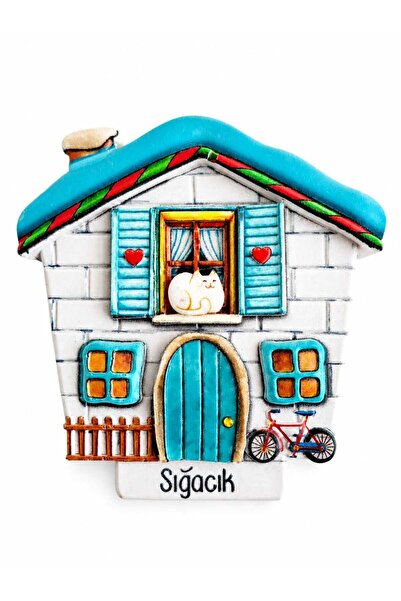 ella'nın çarşısı Sığacık Magnet Kabartma Figürlü Polyester . Boyut: 7 cm x 7 cm