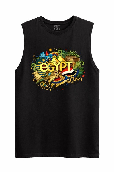 Rabona Fashion Αμάνικη Μπλούζα Tank Top με Σχέδιο Αιγυπτιακής Παράδοσης