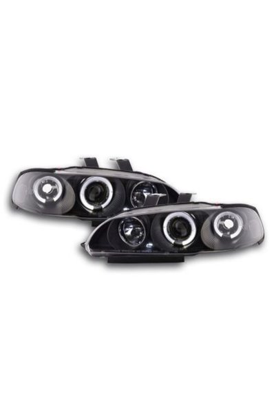 Junyan Μπροστινά φώτα angel eyes για Honda Civic sedan (1992-1995) - μαύρα, μ...
