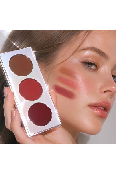 max elegance Three-Tone Powder Blush Palette, Combining Three Harmonious Colo...