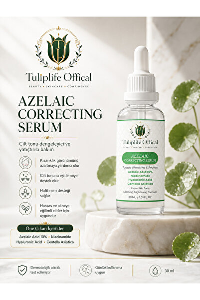 Tuliplifeoffical Azelaic Correcting Serum 30 ml | %10 Azelaik Asit, Niasinami...
