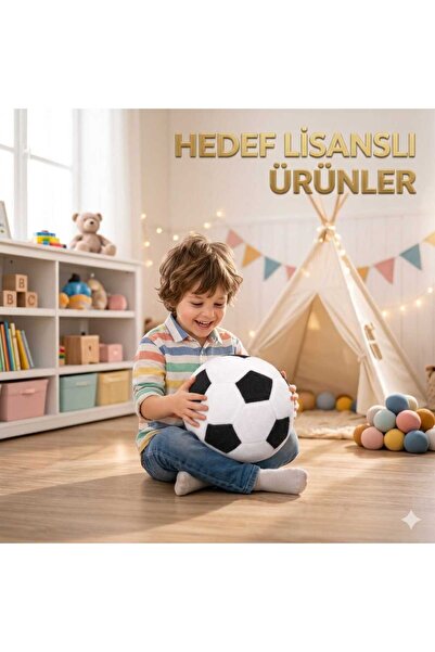 Hedef Lisanslı Ürünler Beşikt aş Futbol Topu Figürlü Peluş Yastık Top Siyah /...