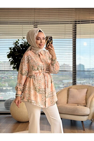 Lamazi Veil 2039 Silk Patterned Shirt Khaki