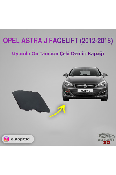 AutoPit 3D Opel Astra J Facelift (Makyajlı) (2012-2018) Uyumlu Ön Tampon Çeki...