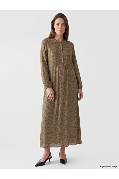 LC Waikiki Esvab • Modern & Distinctive Stand Collar Embroidered Dress
