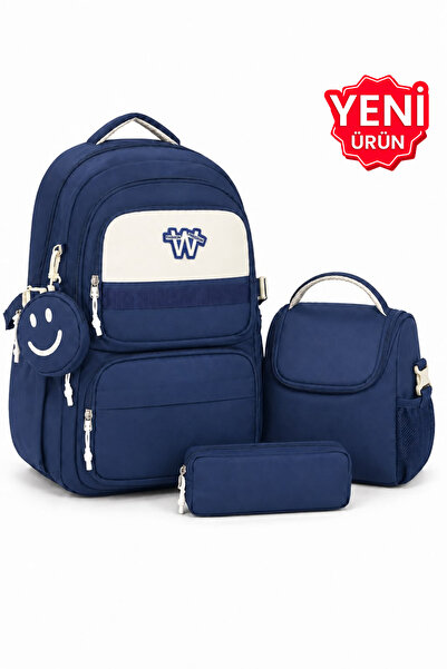 Freedom 4-Piece Satin Fabric Unisex Waterproof Primary School Bag Set with Lu...