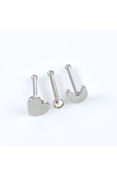 meli melo Set 3 piercing inima si luna