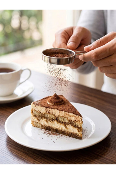 mucit home Kakao Pudra Şeker Eleme Süzgeç Seti Tramisu Süsleme Kakao Süzgeçi ...