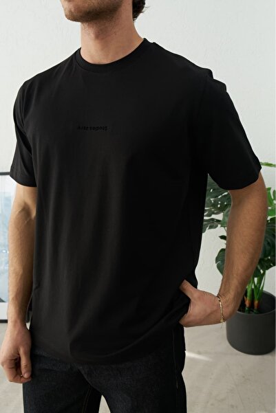duo fideles Men's Text Detailed T-Shirt