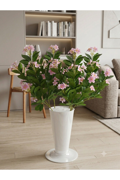 moysahsap party&ahşap Stylish Pink Artificial Jasmine Flower - with Plastic Pot